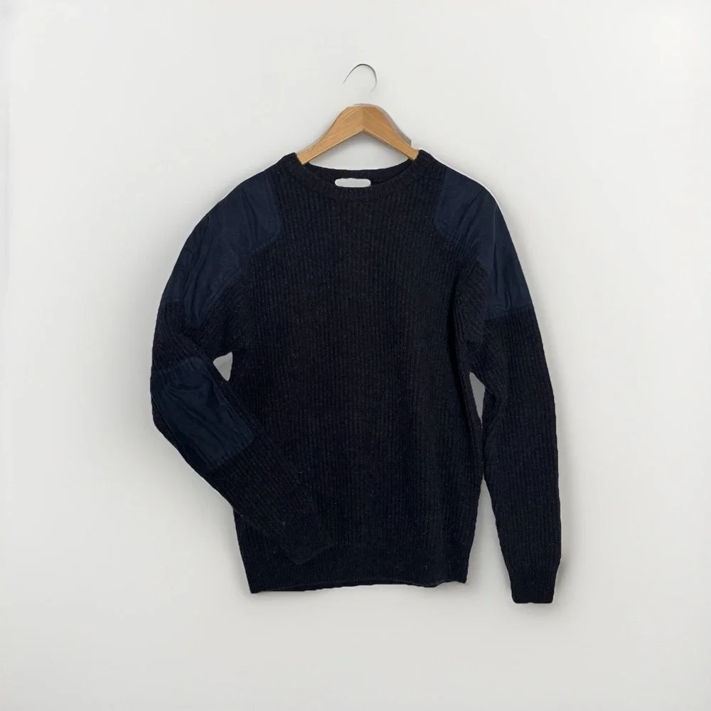 Cabelas Wool Teachers Sweater College Winter Leather Elbow Patches